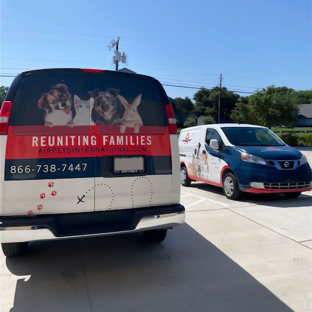 Pet transport van for ground transportation